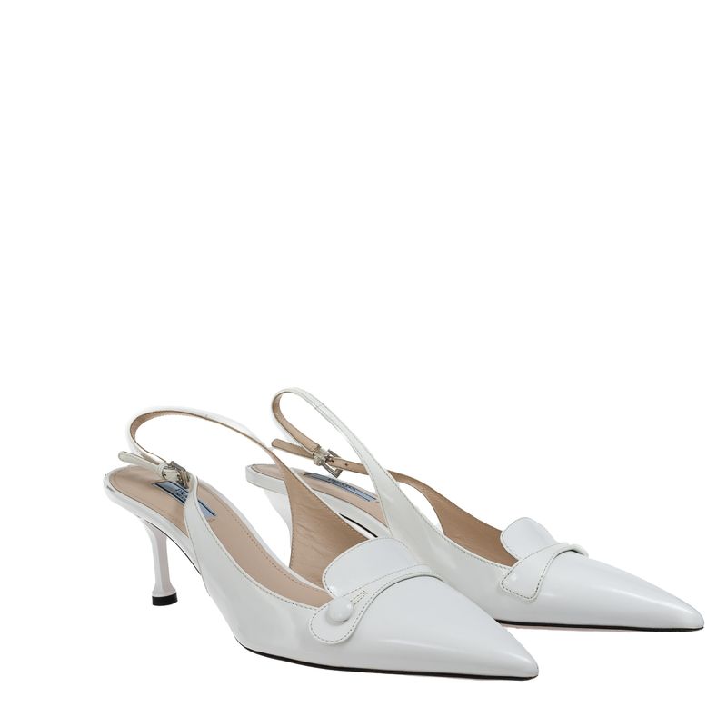Scarpin-Prada-Slingback-Couro-Branco
