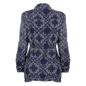 Parka Mixed Estampada Azul Marinho