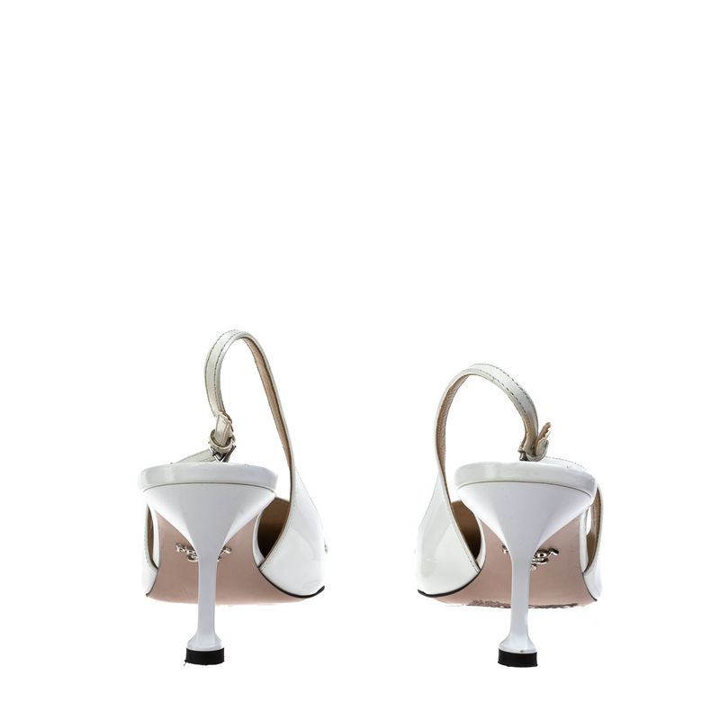 Scarpin-Prada-Slingback-Couro-Branco
