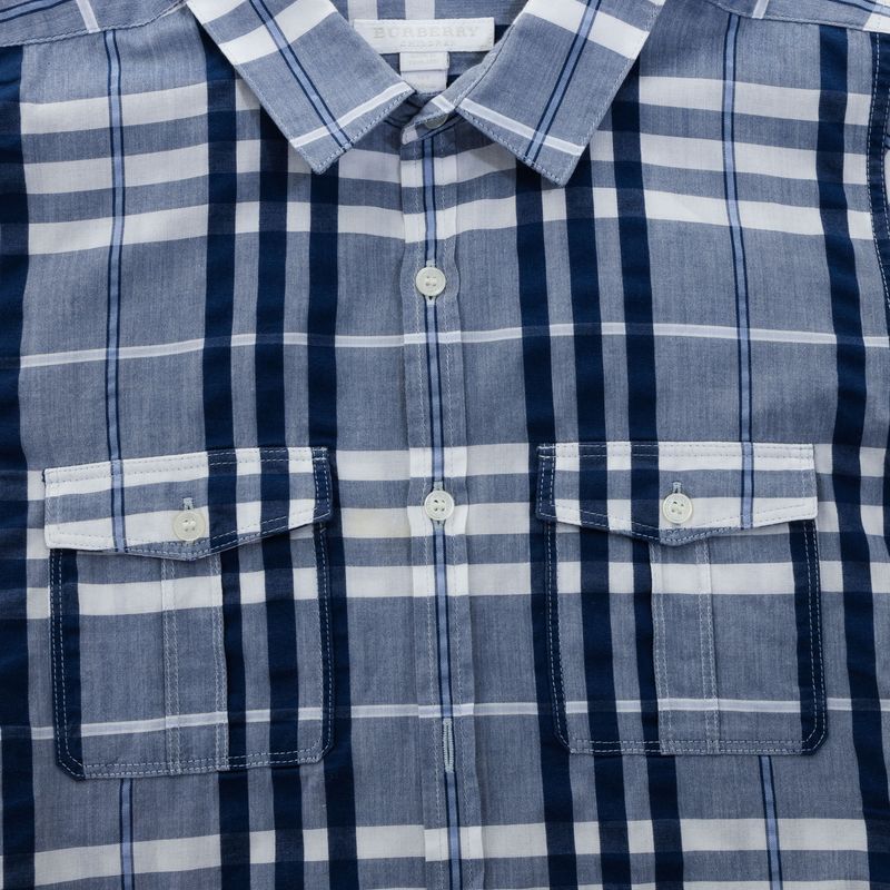 Camisa-Burberry-Infantil-Housecheck-Azul