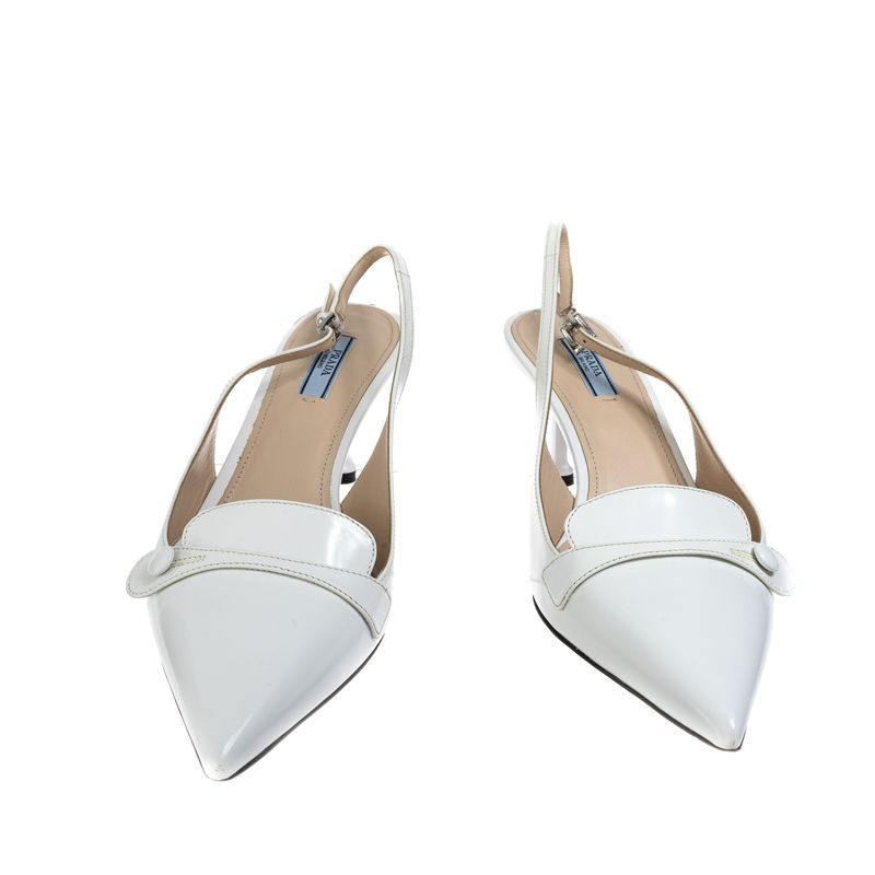 Scarpin-Prada-Slingback-Couro-Branco