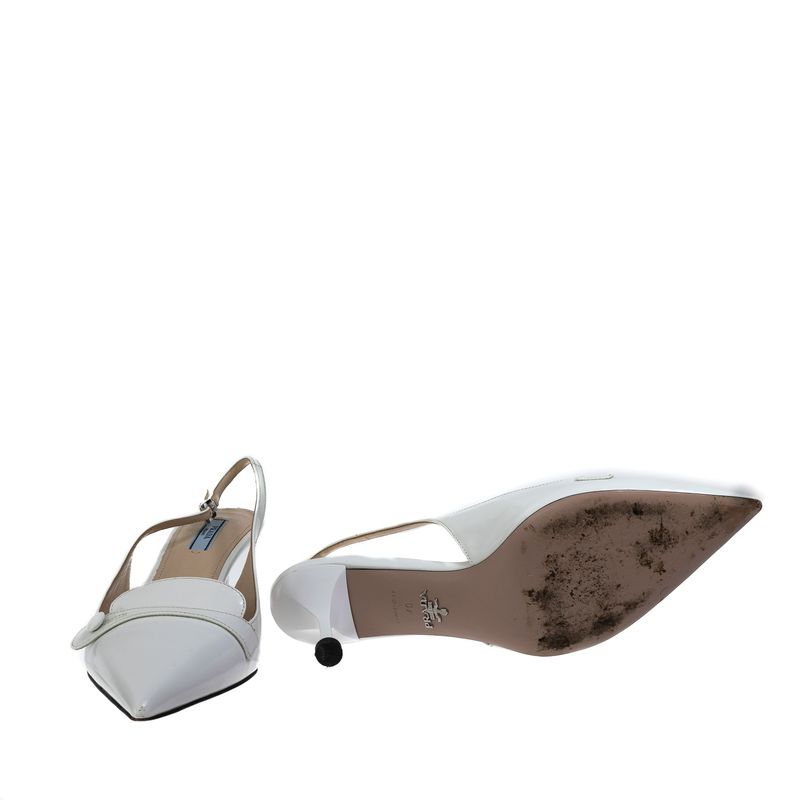 Scarpin-Prada-Slingback-Couro-Branco