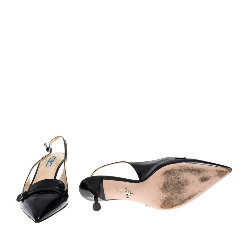 Scarpin-Prada-Slingback-Couro-Preto