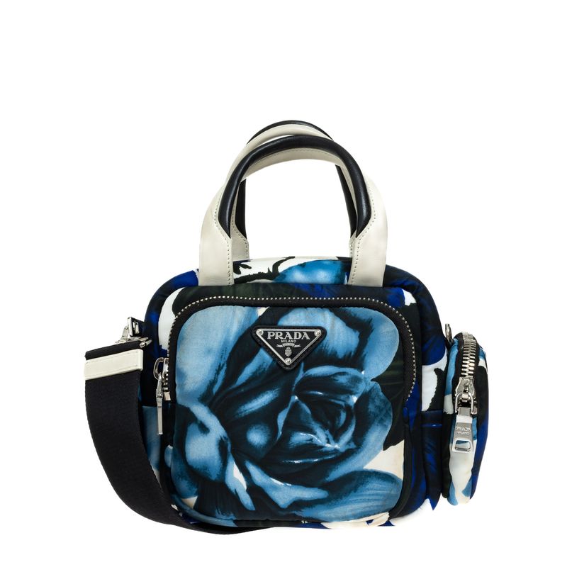 Bolsa-Prada-Nylon-Flores-Azul