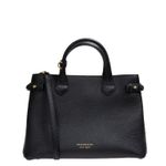 Bolsa-Burberry-Trimmed-Banner-House-Check-Couro-Preta