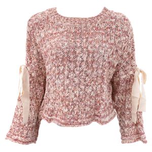 Tricô NK Laço Rosa e Branco