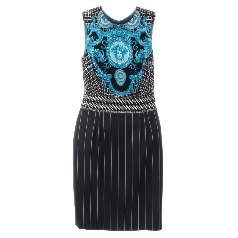 Vestido-Gianni-Versace-Preto-Medusa-Azul-