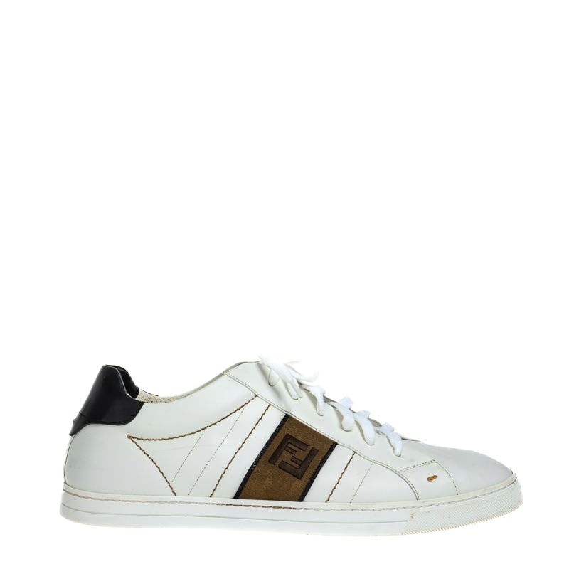 Tenis-Fendi-Logo-Couro-Branco