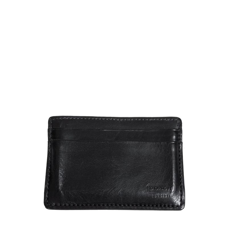 Porta-Cartao-Coach-Couro-Preto