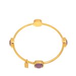 Pulseira-Coach-Dourada-Pedra-Roxa