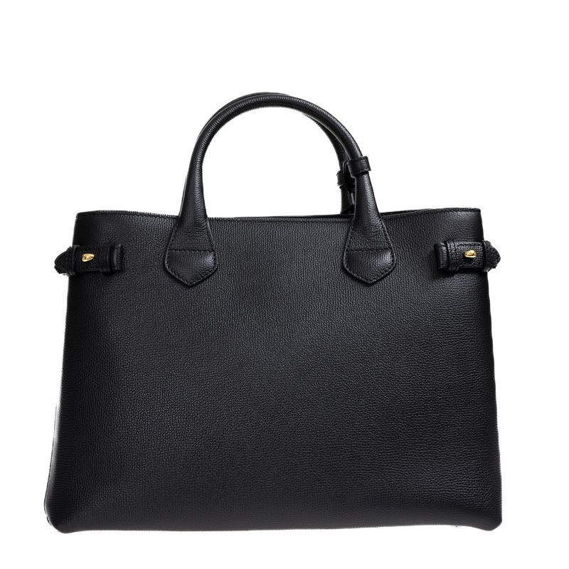 Bolsa-Burberry-Trimmed-Banner-House-Check-Couro-Preta