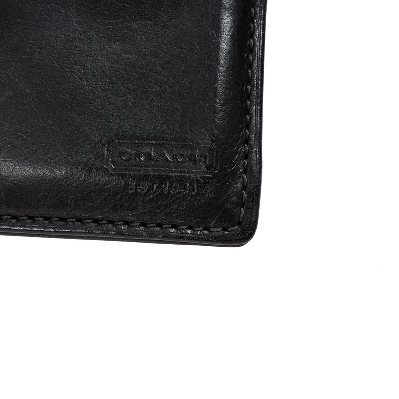 Porta-Cartao-Coach-Couro-Preto