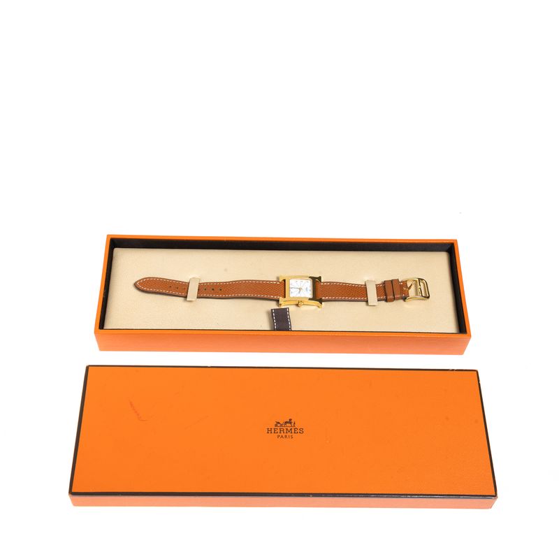 Relogio-Hermes-Heure-H-21mm-Dourado-e-Caramelo