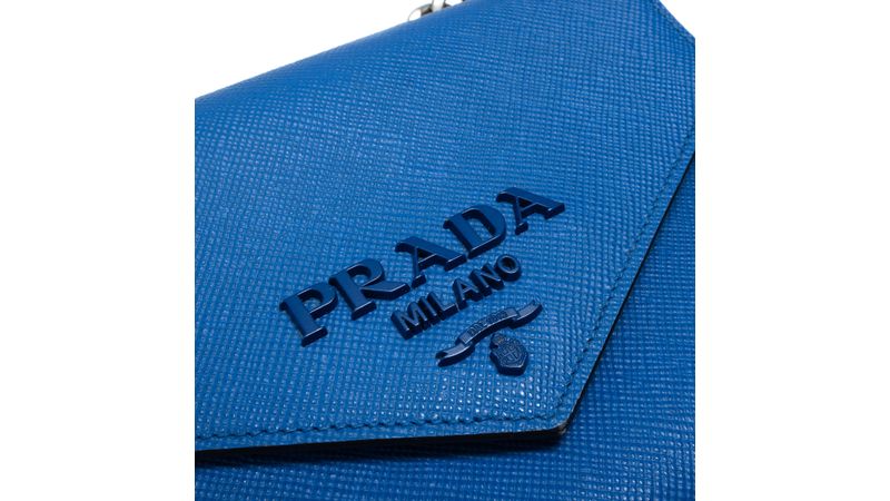 Bolsa Prada Monochrome Saffiano Azul | Brechó de luxo