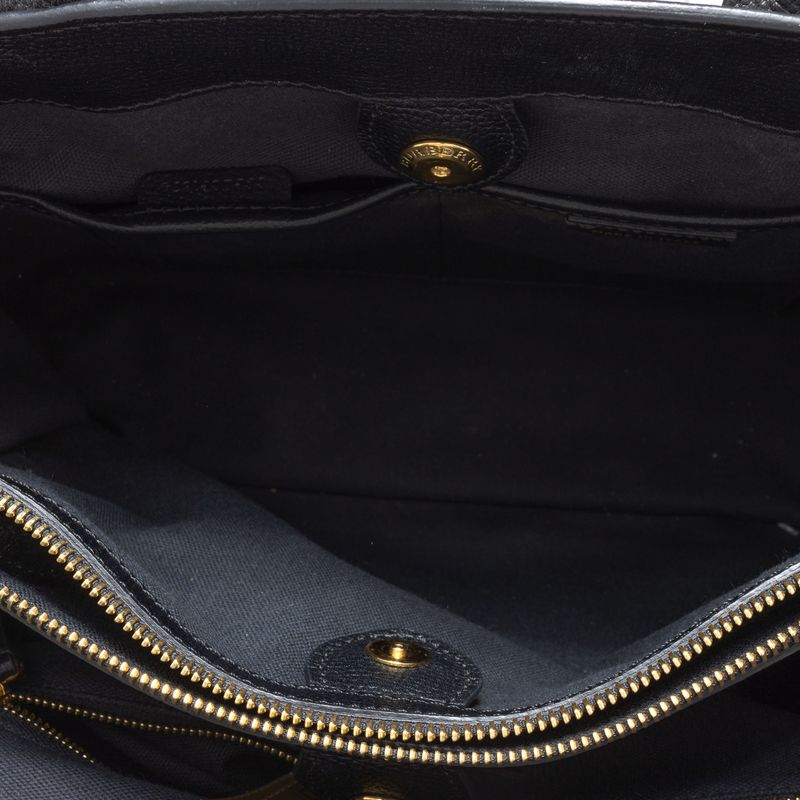 Bolsa-Burberry-Trimmed-Banner-House-Check-Couro-Preta