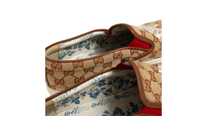 Tênis Gucci Slip On NY Yankees GG Canvas | Brechó de luxo Tênis Gucci Slip On NY Yankees GG Canvas | Brechó de luxo