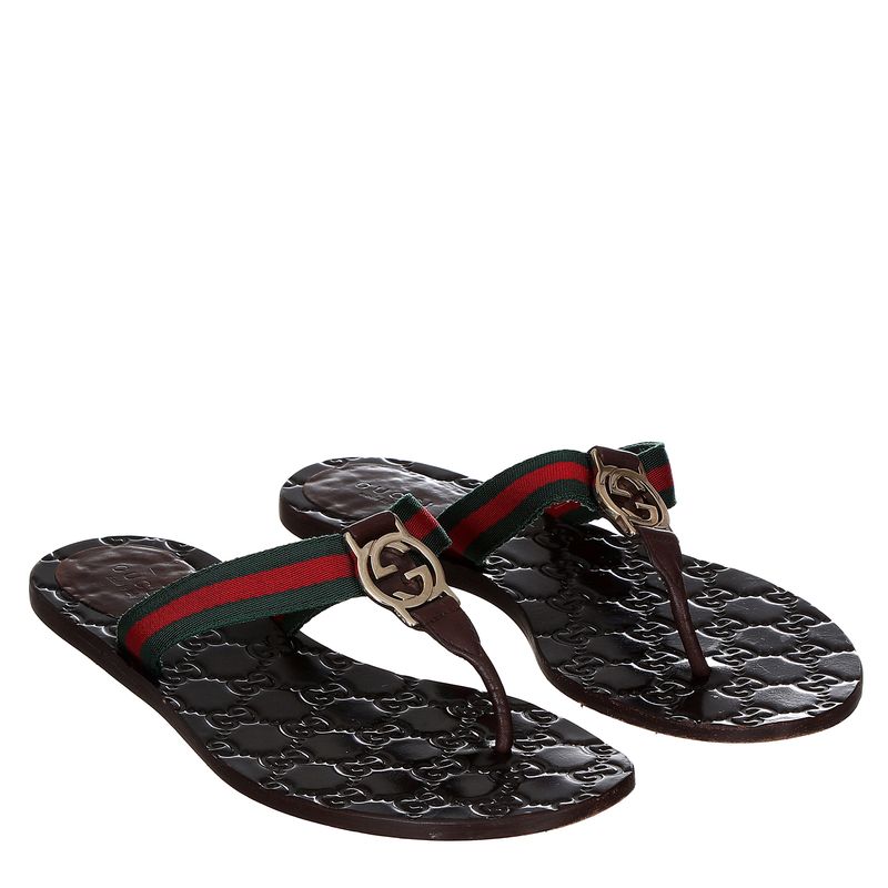 Rasteira-Gucci-Guccissima-Web-Marrom