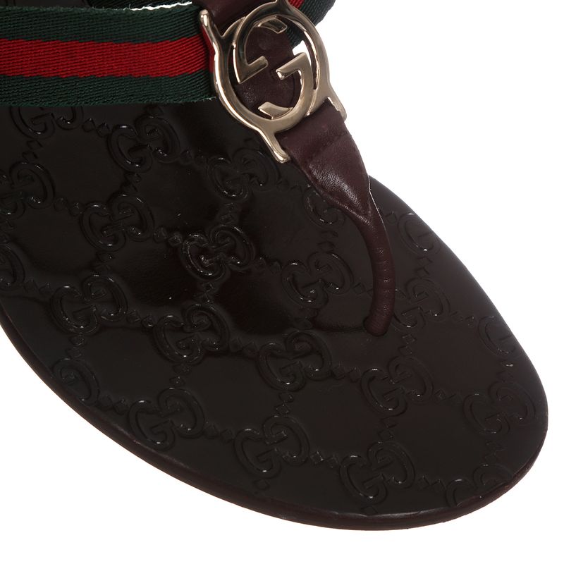 Rasteira-Gucci-Guccissima-Web-Marrom