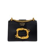 Bolsa-Prada-Cahier-Cobra-Saffiano-Preto
