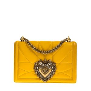 Bolsa Dolce & Gabbana Devotion Couro Amarela