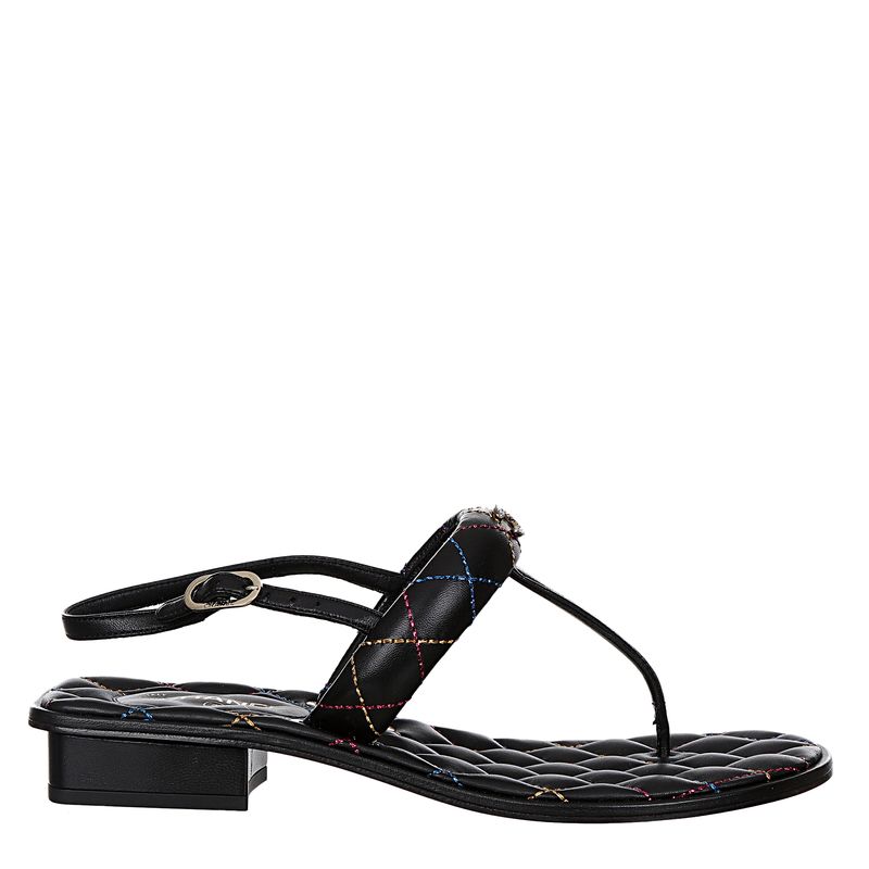 Rasteira-Chanel-CC-Matelasse-Preta