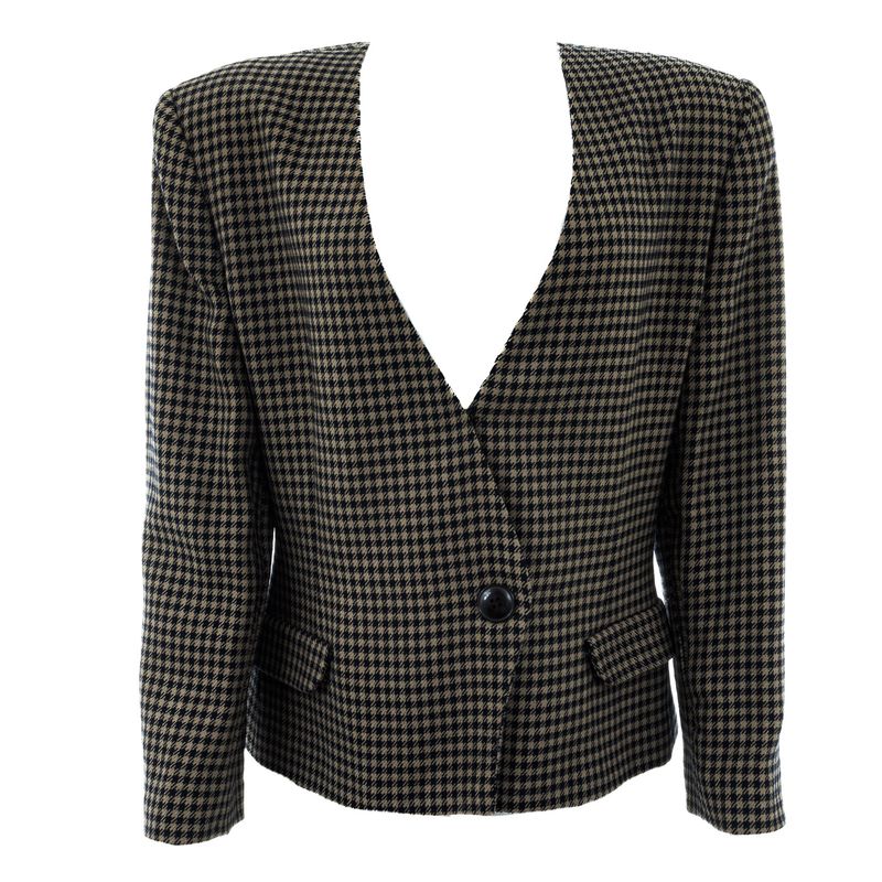 Blazer-Vintage-Pied-de-Poule-Marrom