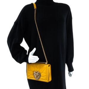 Bolsa Dolce & Gabbana Devotion Couro Amarela