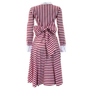Vestido Carolina Herrera Listrado Vermelho e Branco