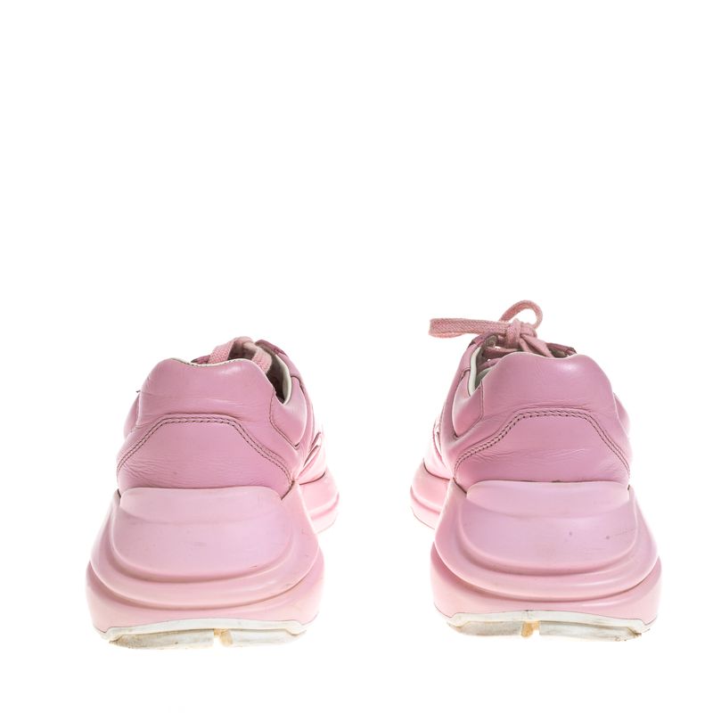Tenis-Gucci-Rhyton-Gato-Couro-Rosa