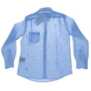 Camisa Vilebrequin Infantil Xadrez Branco e Azul