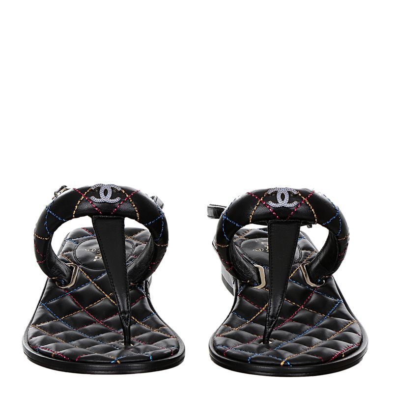 Rasteira-Chanel-CC-Matelasse-Preta