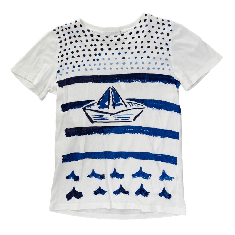 Camiseta-Burberry-Infantil-Barco-Branca