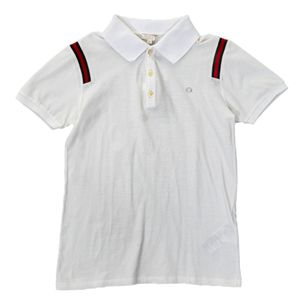 Blusa Gucci Polo Infantil Web Branca
