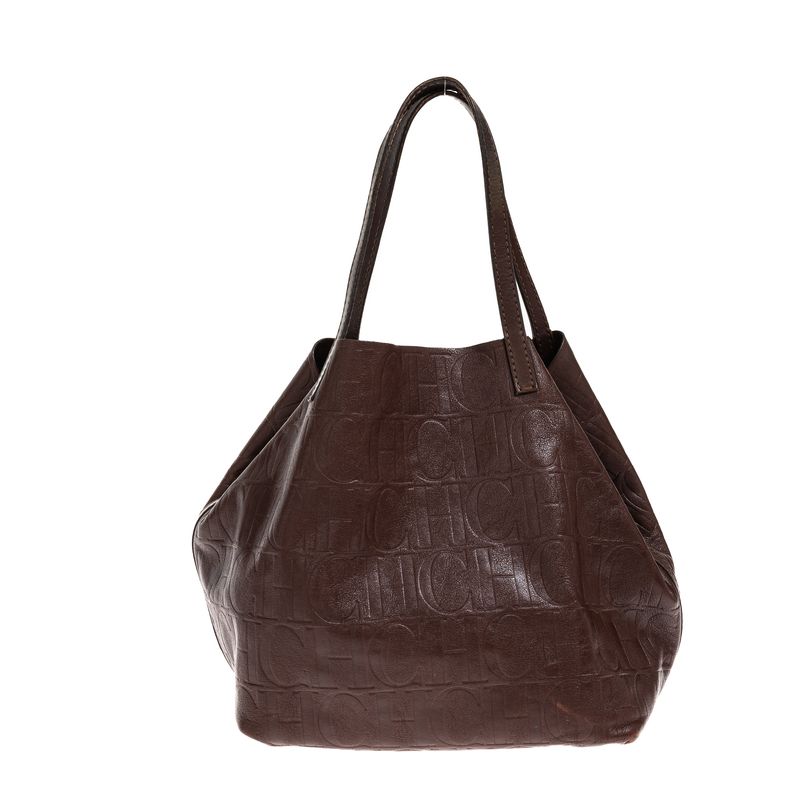 Bolsa-Carolina-Herrera-Tote-Couro-Marrom
