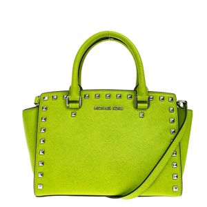 Bolsa Michael Kors Selma Studded Saffiano Verde