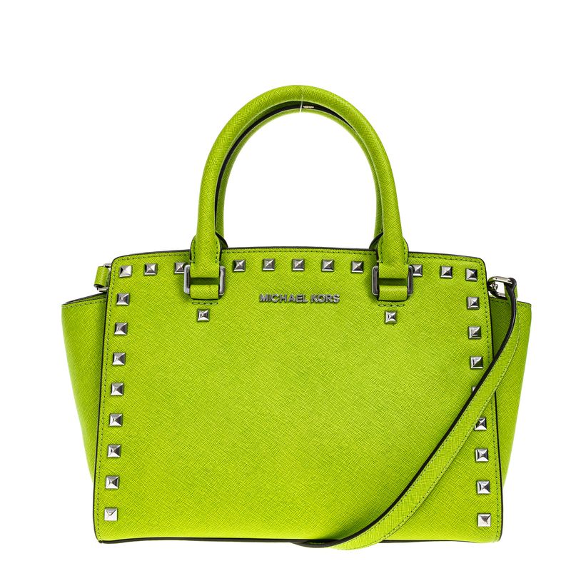 Bolsa-Michael-Kors-Selma-Studded-Saffiano-Verde