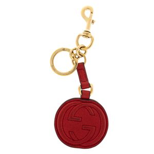 Chaveiro Gucci GG Interlocking Couro Vermelho