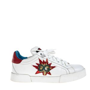 Tênis Dolce & Gabbana Aplicações Couro Branco