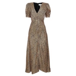 Vestido Saloni Seda Animal Print