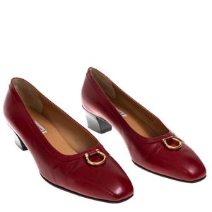 Sapato Vintage Celine Couro Vermelho