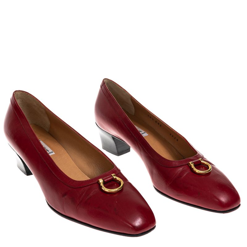 Sapato-Vintage-Celine-Couro-Vermelho