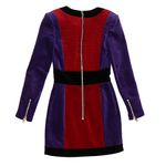 Vestido-Balmain-Veludo-Roxo-e-Vermelho