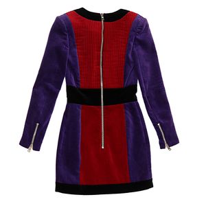 Vestido Balmain Veludo Roxo e Vermelho