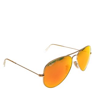 Óculos Ray Ban Aviator Espelhado Dourado