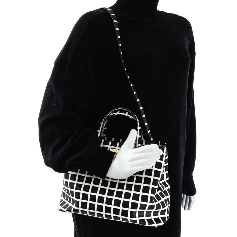 Bolsa-Kate-Spade-Quadriculada-Preto-e-Branco