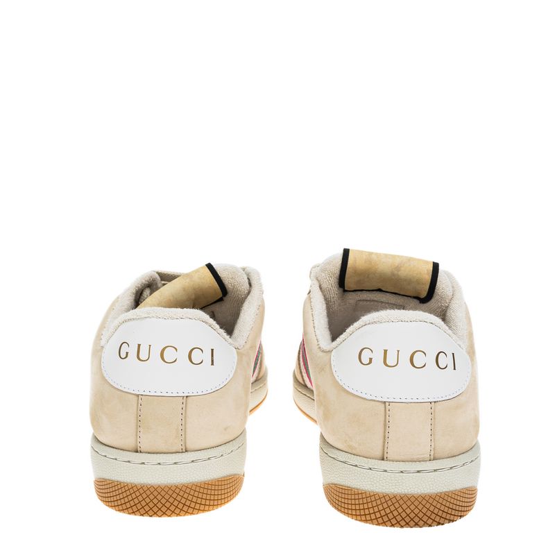 Tenis-Gucci-Screener-Couro-Bege