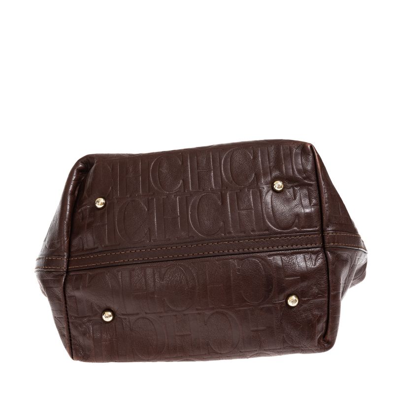 Bolsa-Carolina-Herrera-Tote-Couro-Marrom