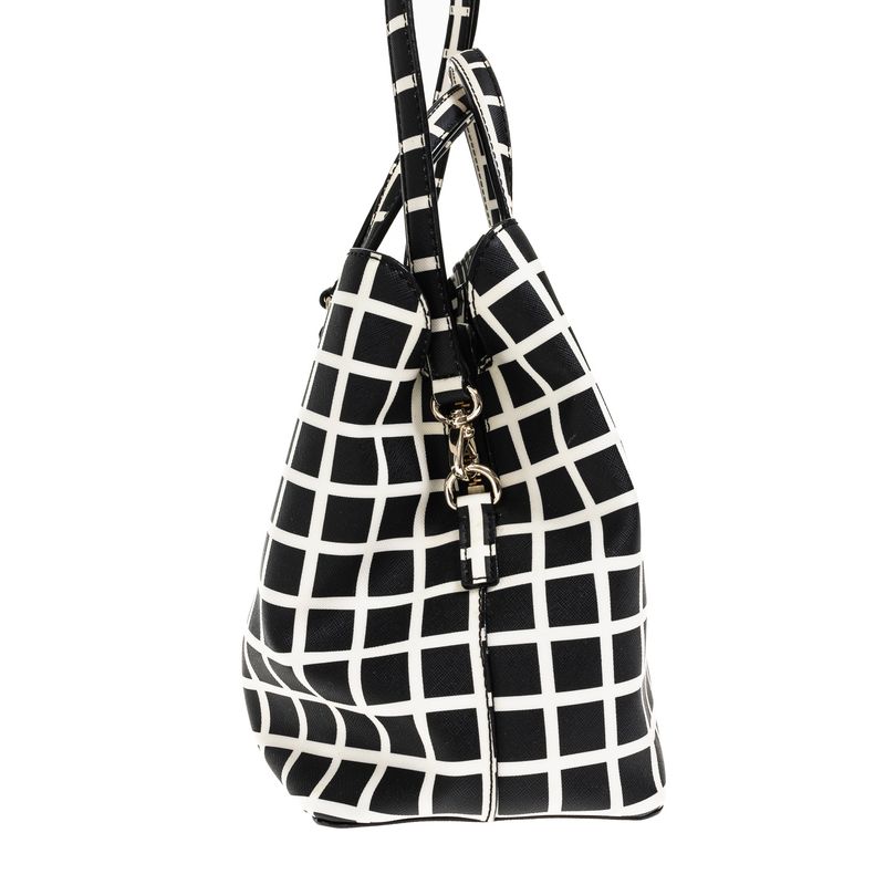 Bolsa-Kate-Spade-Quadriculada-Preto-e-Branco