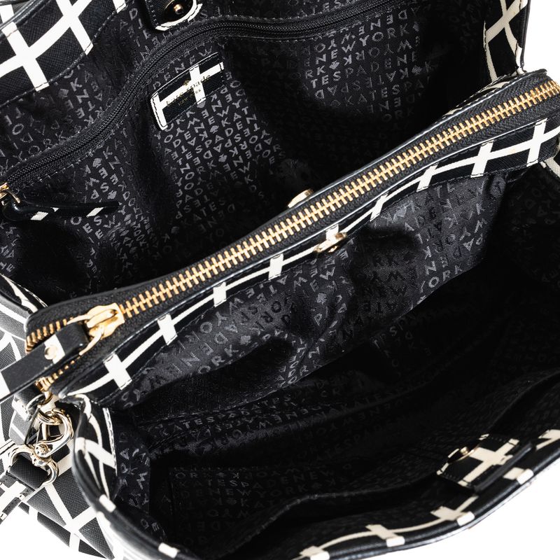 Bolsa-Kate-Spade-Quadriculada-Preto-e-Branco