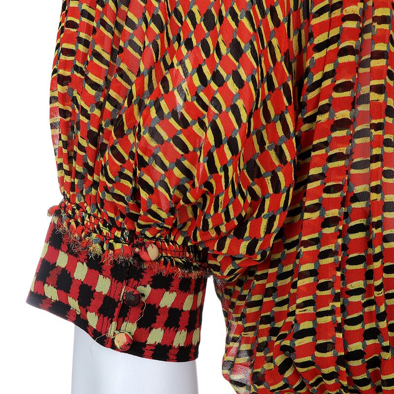 Vestido-Proenza-Schouler-Seda-Estampado-Vermelho-e-Amarelo
